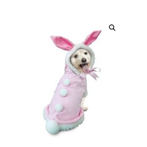 Bunny Rabbit Dog Halloween Costume Pink Fuzzy Outfit. NIB. Size 4